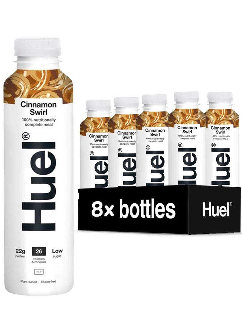 هيلي HUEL وجبة كاملة بروتين ميلك شيك بنكهة القرفة الدوامة 500 مل، عبوة من 8 قطع - Image 1