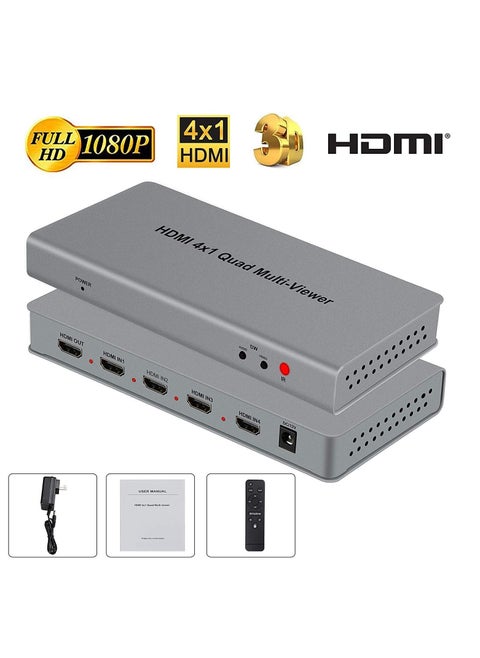 Tobo 4X1 HDMI Multi-viewer HDMI Quad Screen Real Time Multiviewer with HDMI Seamless Switcher Function Full 1080P&3D Support 5 Modes for PS3/PC/STB/DVD (4X1 HDMI Multi-viewer)(TD-427H-05)