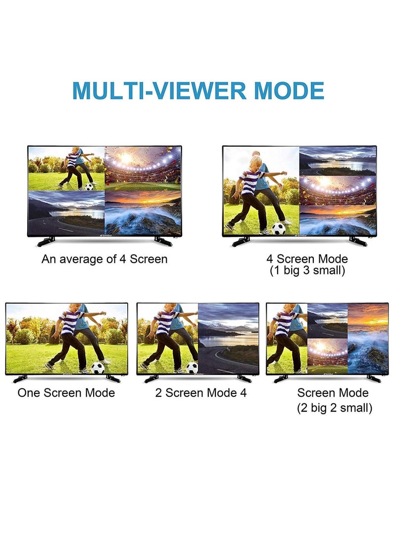 Tobo 4X1 HDMI Multi-viewer HDMI Quad Screen Real Time Multiviewer with HDMI Seamless Switcher Function Full 1080P&3D Support 5 Modes for PS3/PC/STB/DVD (4X1 HDMI Multi-viewer)(TD-427H-05)