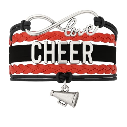 Infinity Collection - Cheer Charm Bracelet - Infinity Love Adjustable Jewelry in Team Colors, Cheer Jewelry and Accessories, Gift for Cheerleaders and Teams - Image 1