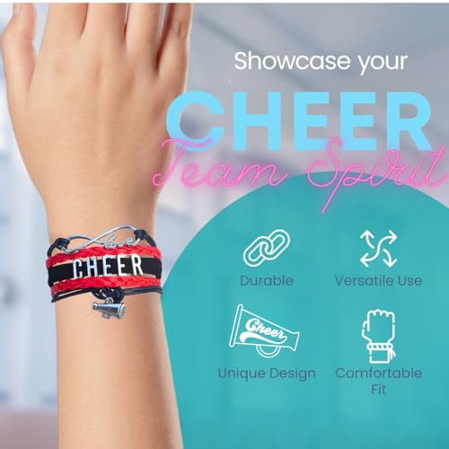 Infinity Collection - Cheer Charm Bracelet - Infinity Love Adjustable Jewelry in Team Colors, Cheer Jewelry and Accessories, Gift for Cheerleaders and Teams - Image 2