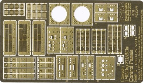Generic BIBNY ParaGrafix Classic 1960's, 70's and 80's Control Panels, Photoetch Set 1 - PGX149  - Image 1