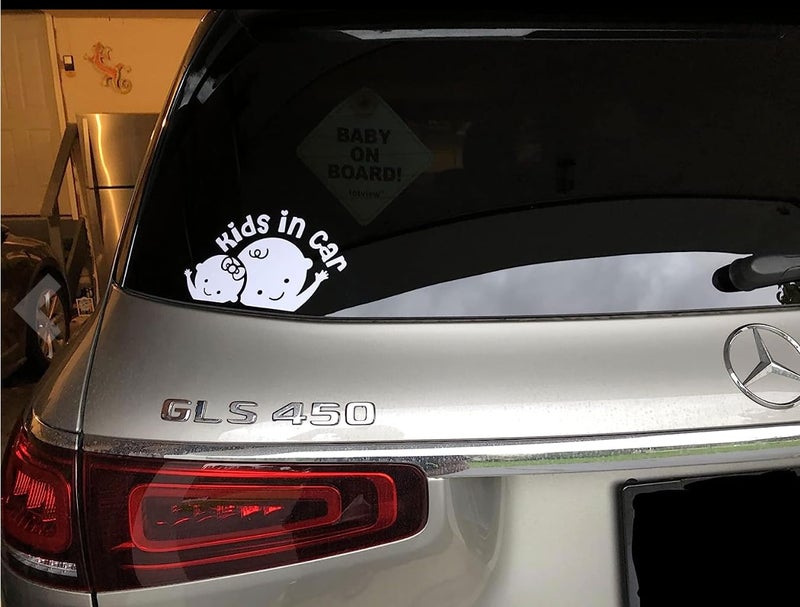 Vog Trends-Kids in Car Decal Baby in Car Sticker Baby on Board car Decal White 7.25 inch VT-2001, 7.25 x 4.5 - Image 3