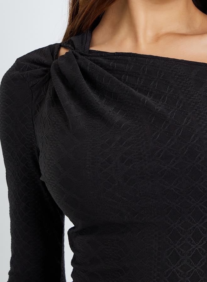 Styli Black Asymmetric Hem Maxi Dress - Image 4