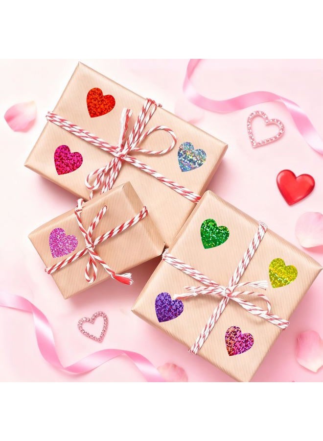 ZYLOP 1 Inch Glitter Heart Stickers - 500Pcs Foil Colorful Heart Shaped Stickers Roll for Kids Reward Classroom Supplies Self Adhesive Love Incentive Sticker for Envelope Seal Valentines Birthday Wedding - Image 5