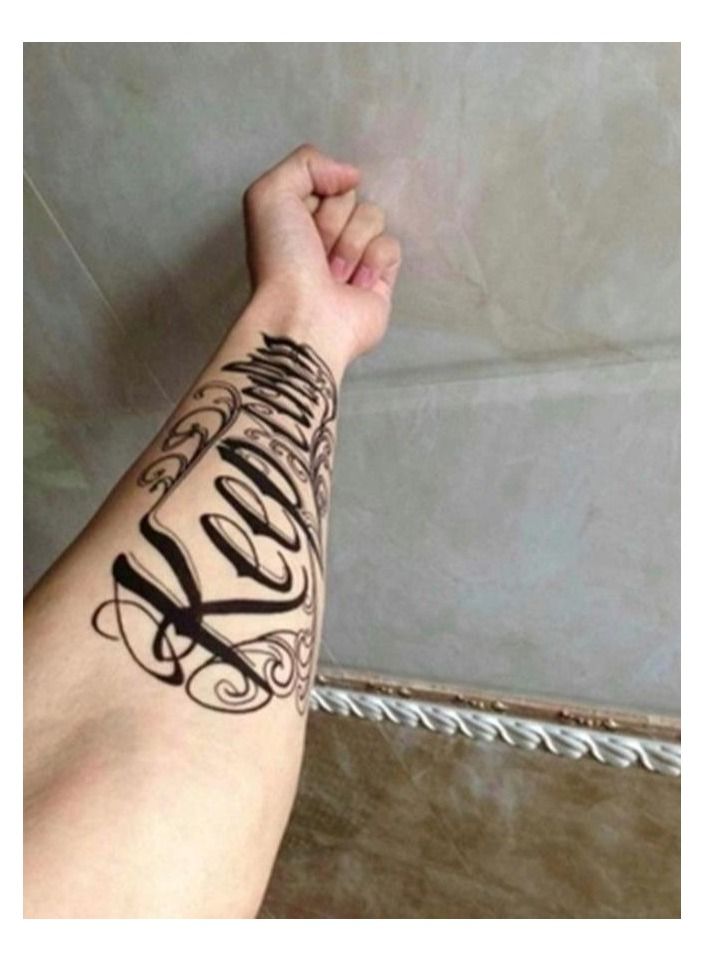 Keep calm  Fashion Arm Tattoo English Character Temporary Word Tattoos Letters Waterproof - Image 1