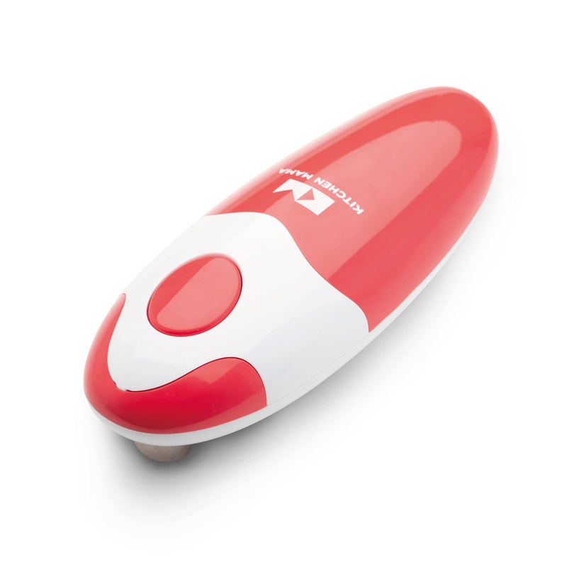 Kitchen Mama Auto Electric Can Opener Open Your Cans with A Simple Press of Button Automatic Hands Free Smooth Edge Battery Operated YES YOU CAN Red