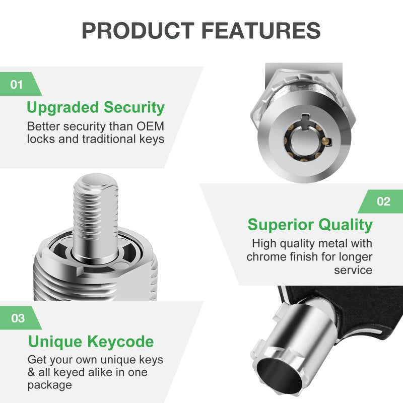 Cylinnda 2 Pack Tool Box Lock with Keys, 5/8" Cabinet Lock Cam Lock Keyed Alike, Toolbox Lock Replacement Lock for Mailbox RV Storage Door with Manual, Zinc Alloy (2Packï¼Œ5/8 Inch) - Image 3
