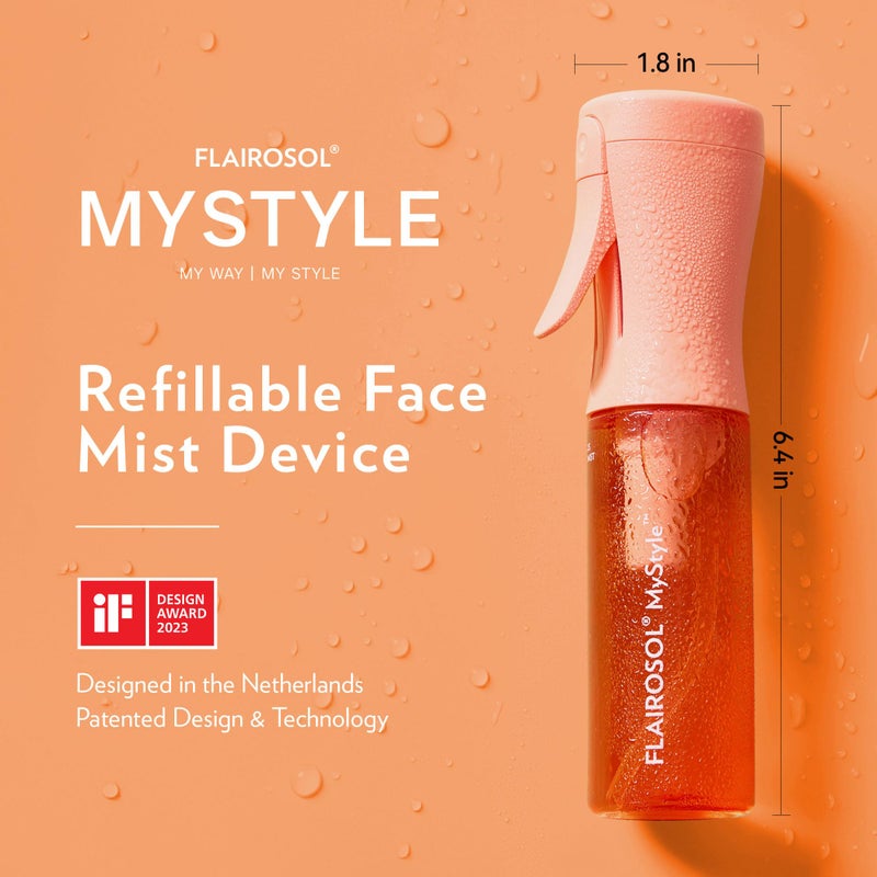 FLAIROSOL MyStyle, Spray Bottle for Hair - Small Travel Spray Bottle, Ultra Fine Continuous Water Mist for Face, Hairstyling, Salon, Cleaning, Beauty, Toners, Hydration & Makeup, 3.04oz / 90ml, Peach - Image 4