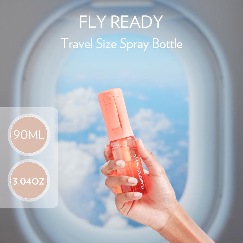 FLAIROSOL MyStyle, Spray Bottle for Hair - Small Travel Spray Bottle, Ultra Fine Continuous Water Mist for Face, Hairstyling, Salon, Cleaning, Beauty, Toners, Hydration & Makeup, 3.04oz / 90ml, Peach - Image 2