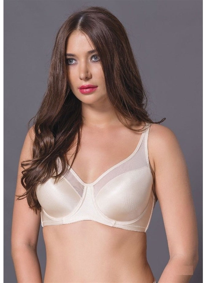 Magic Form 1783 Plain Fabric Plus Size Gathering Hollow Bra - Nude  - Image 3