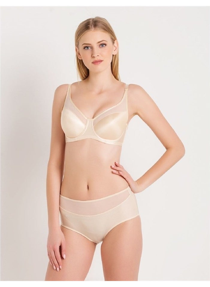 Magic Form 1783 Plain Fabric Plus Size Gathering Hollow Bra - Nude  - Image 4