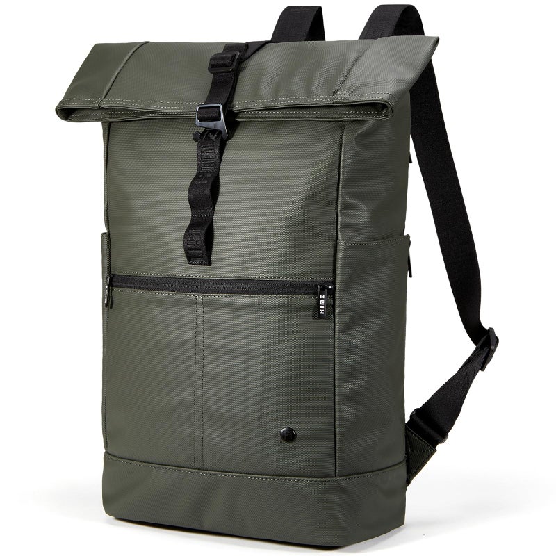 HIMZ WARRIOR Casual Daypack Backpack for Women Heavy Duty Large Roll Top Rucksack Backpack for Adult Men Lightweight Backpack for Travel Green - Image 2