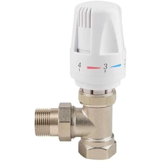 G1/2 THERMOSTATIC VALVE + RETURN FITTING, THERMOSTAT SET 1/2 INCH, THERMOSTAT SET, DN15 THERMOSTAT HEATING BODY VALVE, THERMOSTATIC HEAD, HEATING VALVE, TEMPERATURE CONTROL VALVE FOR RADIATORS - Image 1