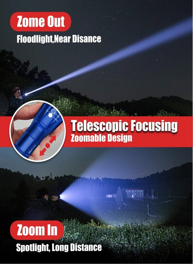 Victoper LED Flashlight 2 Pack Blue, Bright High Lumens Tactical Flashlights High Lumens with 5 Modes, Waterproof Zoomable Flash Light for Outdoor, Gifts for Father's Day Camping Essentials Gear - Image 3