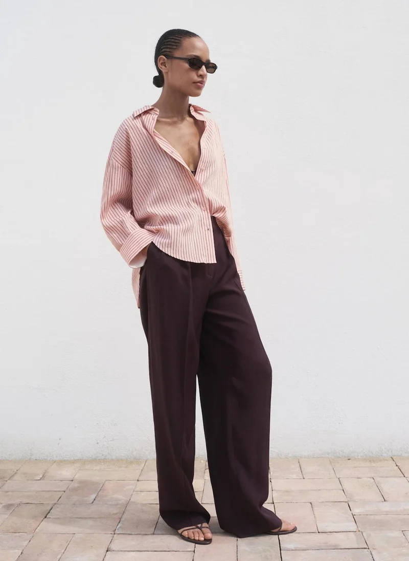 MANGO Oversize striped shirt