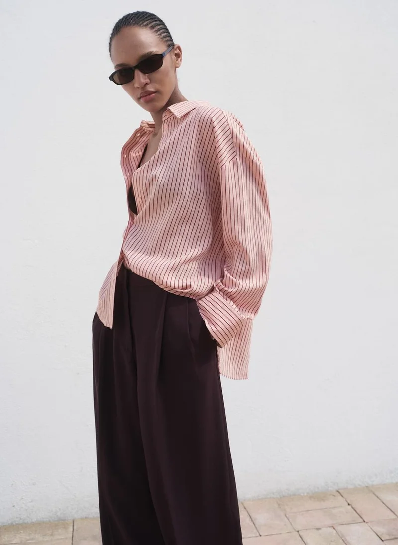 MANGO Oversize striped shirt