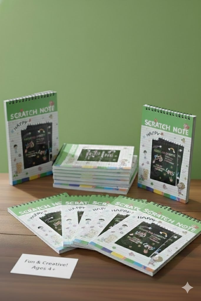 MindFit Scratch Art Note Book Set - 12 Pcs for Kids - Image 3
