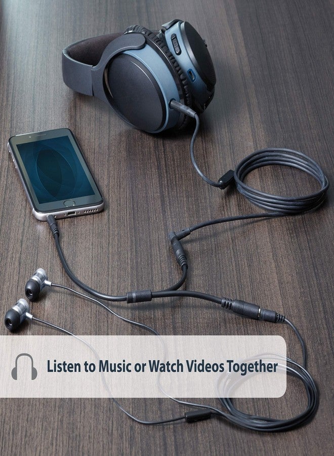 StarTech.com 3.5mm Audio Extension Cable - Slim Audio Splitter Y Cable and Headphone Extender - Male to 2x Female AUX Cable (MUY1MFFS) - Image 2