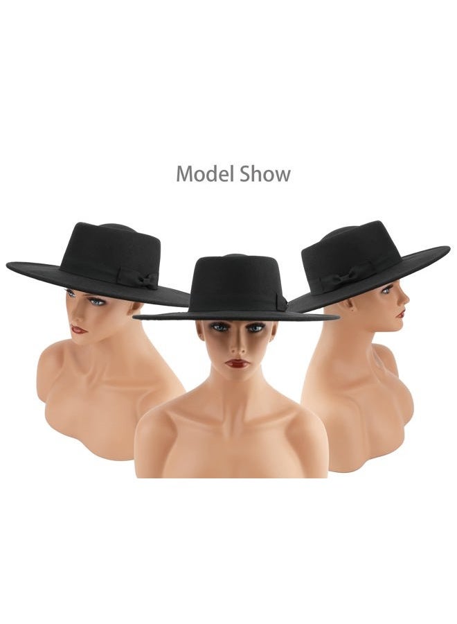 Pro Celia Big Wide Brim Women Fedora Hat, Oval-black, One size - Image 4