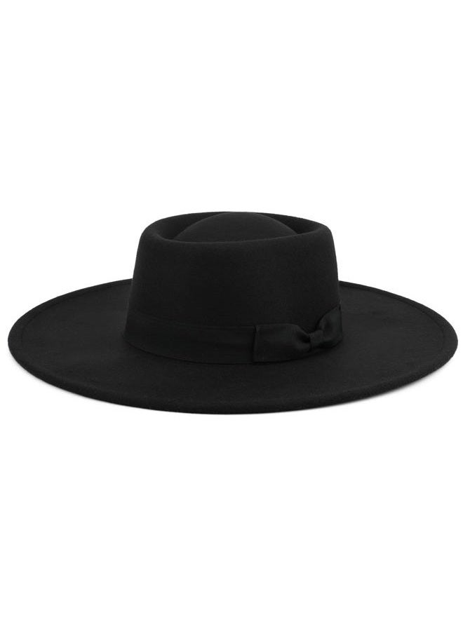 Pro Celia Big Wide Brim Women Fedora Hat, Oval-black, One size - Image 1