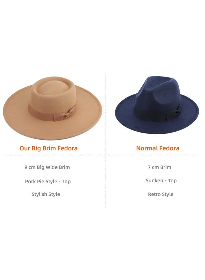 Pro Celia Big Wide Brim Women Fedora Hat, Oval-black, One size - Image 5