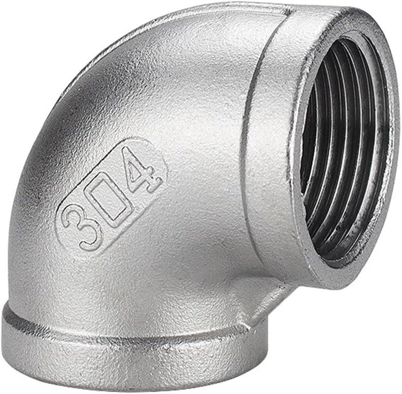 G1 4 Inch 90 Degree NPT Elbow Stainless Steel 304 Threaded Pipe Fitting Silver