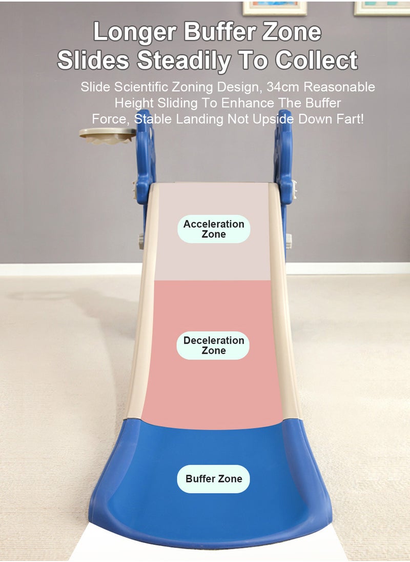 Children's Slide 1-3-5 Years Old Baby Independent Entertainment Slide Suitable For Indoor And Outdoor Small Playground Toy Set With Basketball Stand