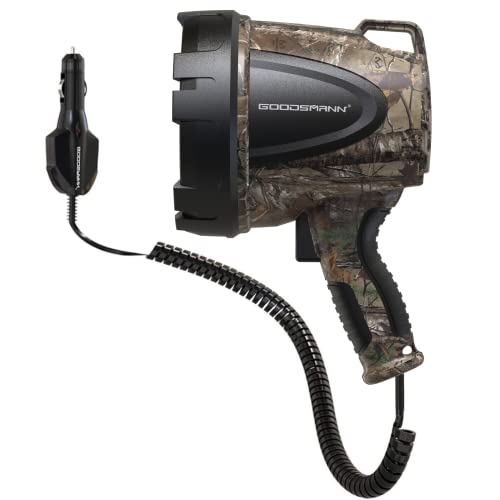 GOODSMANN Spotlight Hunting Camo Portable Handheld Spotlights 1500 Lumen Realtree® Xtra Halogen Boat Corded 12V Plug-in Spot Light Outdoor with Oxford Bag Tactic Pro H102-01 - Image 1