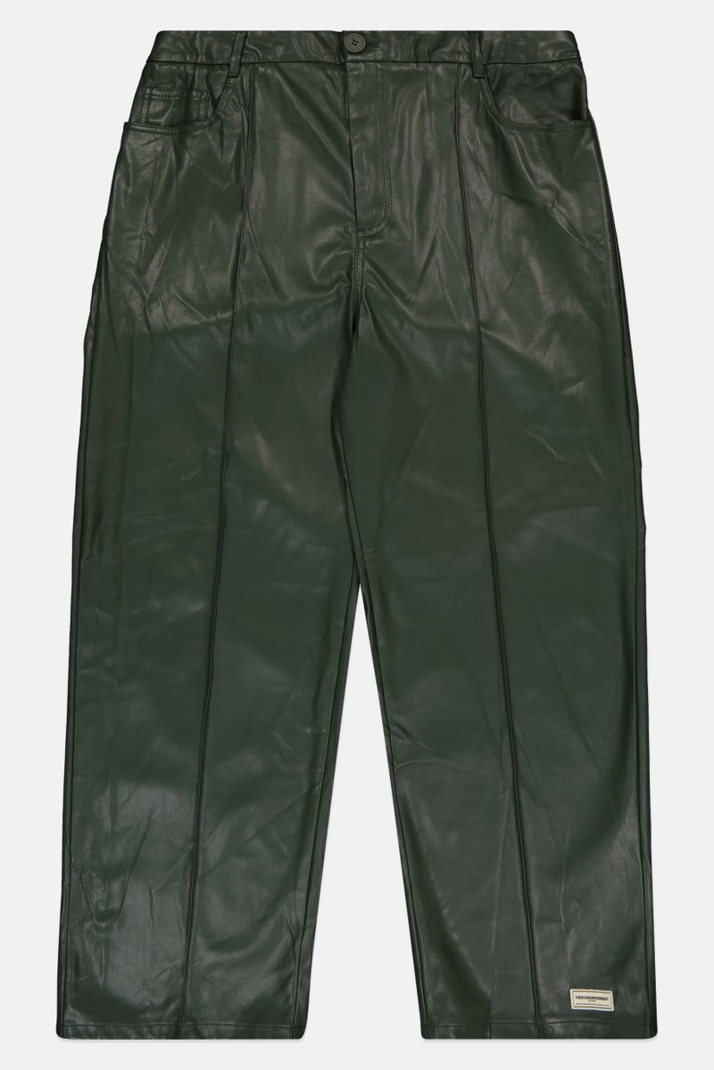 The Giving Movement Women Regular Fit Solid Straight Leg Pants, Dark Green - Image 2