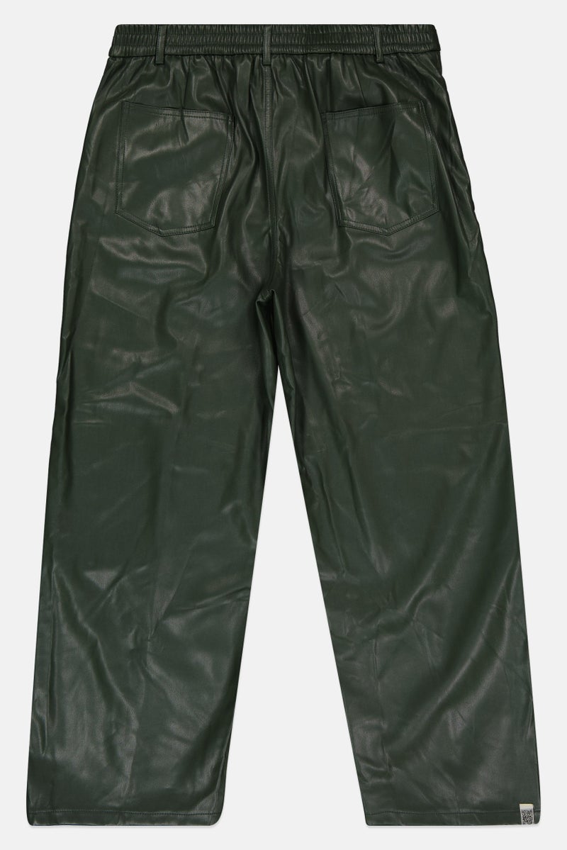 The Giving Movement Women Regular Fit Solid Straight Leg Pants, Dark Green - Image 3