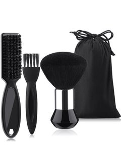 Patelai 3 Pieces Neck Duster Brush Barber Hair Blade Clipper Soft Nylon Trimmer Shaver Razor Cleaning with Storage Bag for Hair Styling(Black)  - Image 1