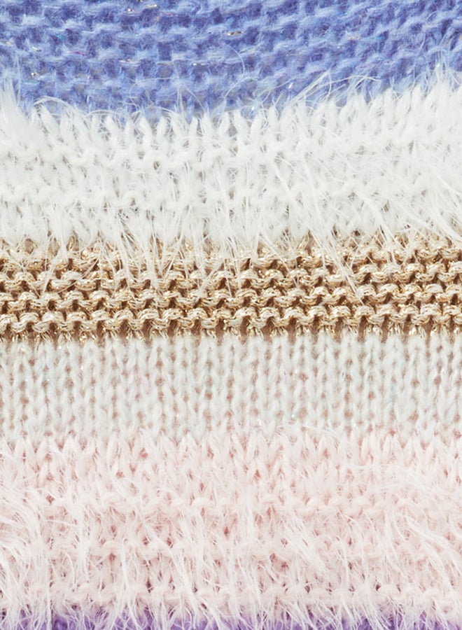 بينيتون سويتر بنات مخطط بخيوط لامعة - Image 3