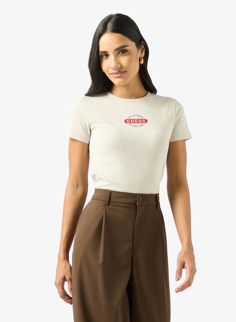 جس تي شيرت بقصة ضيقة بياقة دائرية - Image 1