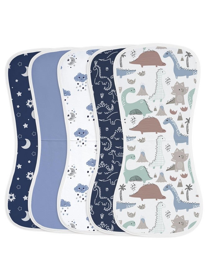 YOOFOSS Yoofoss Baby Burp Cloths 100% Organic Cotton 5 Pack Burping Cloths for Babies Boys Girls Large 21''X10'' Extra Soft and Absorbent Dinosaur - Image 1