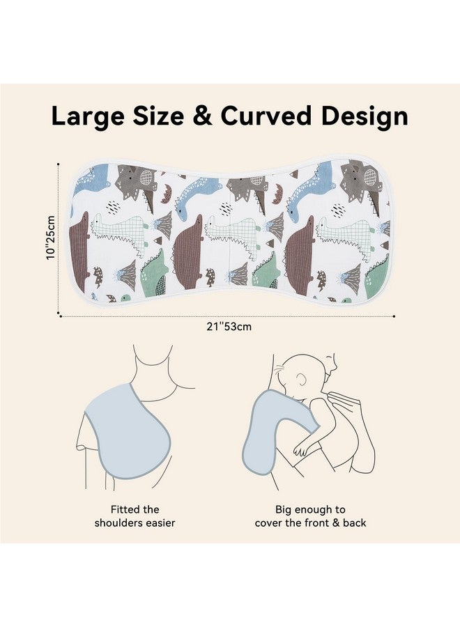 YOOFOSS Yoofoss Baby Burp Cloths 100% Organic Cotton 5 Pack Burping Cloths for Babies Boys Girls Large 21''X10'' Extra Soft and Absorbent Dinosaur - Image 3