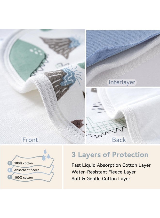 YOOFOSS Yoofoss Baby Burp Cloths 100% Organic Cotton 5 Pack Burping Cloths for Babies Boys Girls Large 21''X10'' Extra Soft and Absorbent Dinosaur - Image 4