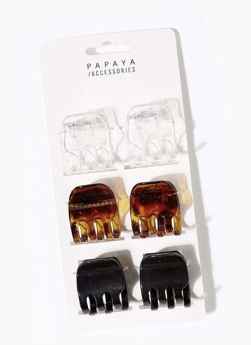 Matalan 6 Pack Multicolour Hair Clamps