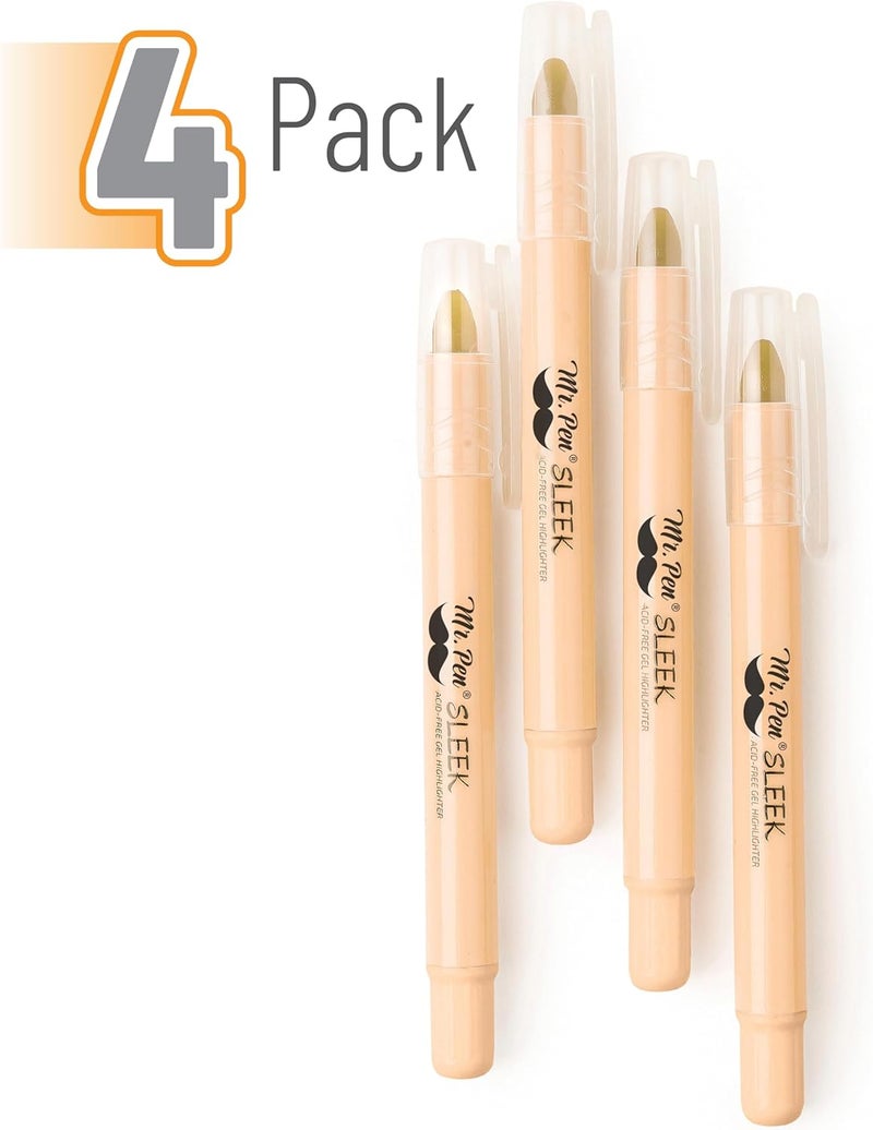 Mr. Pen - No Bleed Gel Highlighters, Cream, 4 Pack | Bible Highlighters and Pens No Bleed, Bible Markers for Study, Journaling, School Supplies and Accessories - Image 2
