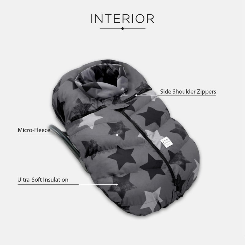 7 A.M. 7AM Enfant Car Seat Covers - Cocoon Baby Cover for Boys & Girls, Rain & Snow Repellent, Breathable Windproof, Center Zipper, Universal Fit for Infant Car Seat (0-12M) (Stella) - Image 3