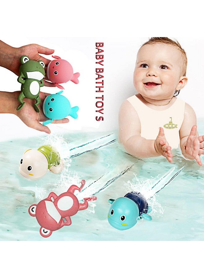 Tipmant Tipmant Cute Baby Toddler Bath Toy Wind Up Animals 2 Turtles, 2 Frog, 2 Whales for Bathtub, Water Tank, Swimming Pool 1-3 Year Old Kids Gifts - 6 Pack - Image 3