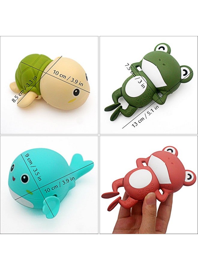 Tipmant Tipmant Cute Baby Toddler Bath Toy Wind Up Animals 2 Turtles, 2 Frog, 2 Whales for Bathtub, Water Tank, Swimming Pool 1-3 Year Old Kids Gifts - 6 Pack - Image 5