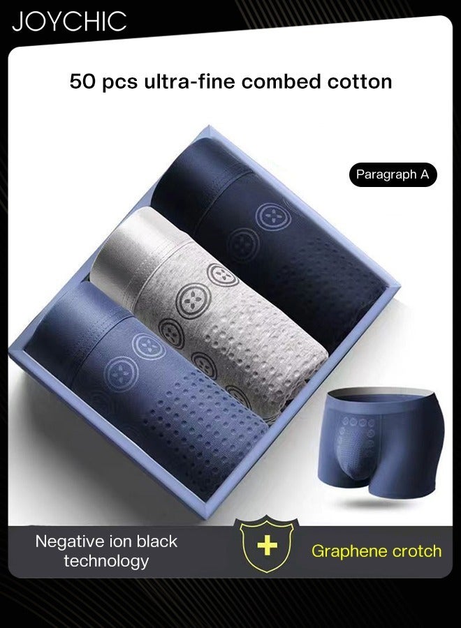 Joychic طقم ملابس داخلية للرجال من 3 قطع لفصل الربيع والصيف والخريف والشتاء بتمدد عالي بدون seams قطن قابل للتنفس ومضاد للبكتيريا شورت بوكسر للمراهقين بألوان متعددة - Image 1