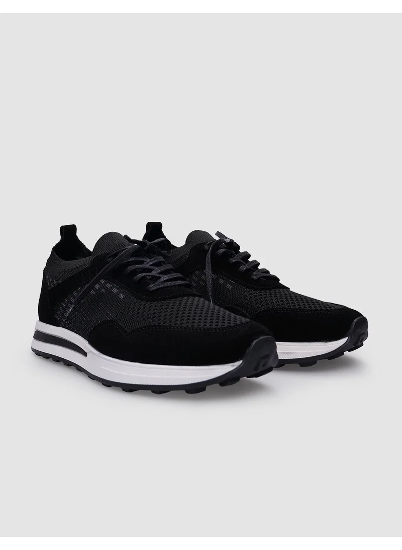 Cabani Knitwear Black Lace-Up Men's Sports Shoes