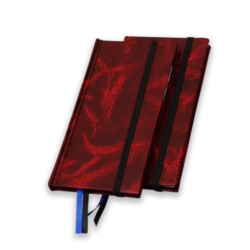 Moaae Mopo MOMP Undated Hard Bound Notebook With Elastic Band | Pocket Journal | Goal Planner (Set of 2 Journals),Red - Image 1