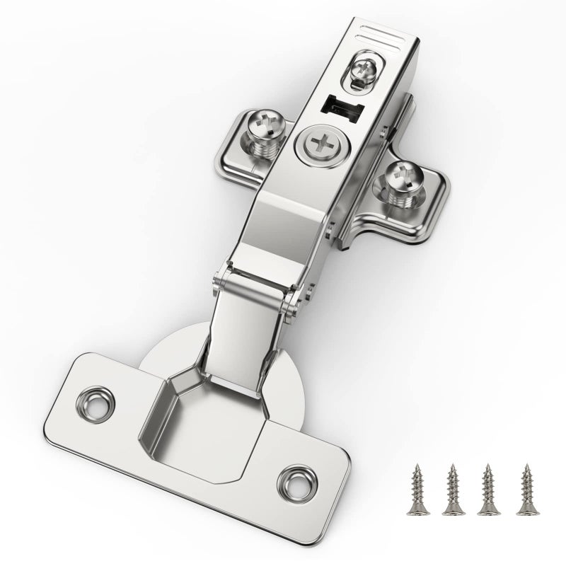 Furniware 10 pcs Soft Close Cabinet Hinge,110 Degree Full Overlay Kitchen Door Hinge,35mm Concealed Kitchen Cabinet Hinges Cabinet Door Plate with Screws - Image 1