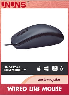 UNUNS Wired Mouse,USB Wired Computer Mouse,3-Button Ergonomic Mice For Home Office,Universal Corded Mouse For Laptops/PC/Desktop/Notebook,Right Or Left Hand Use,Black  - Image 4