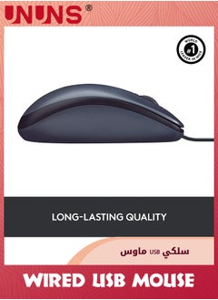 UNUNS Wired Mouse,USB Wired Computer Mouse,3-Button Ergonomic Mice For Home Office,Universal Corded Mouse For Laptops/PC/Desktop/Notebook,Right Or Left Hand Use,Black  - Image 5