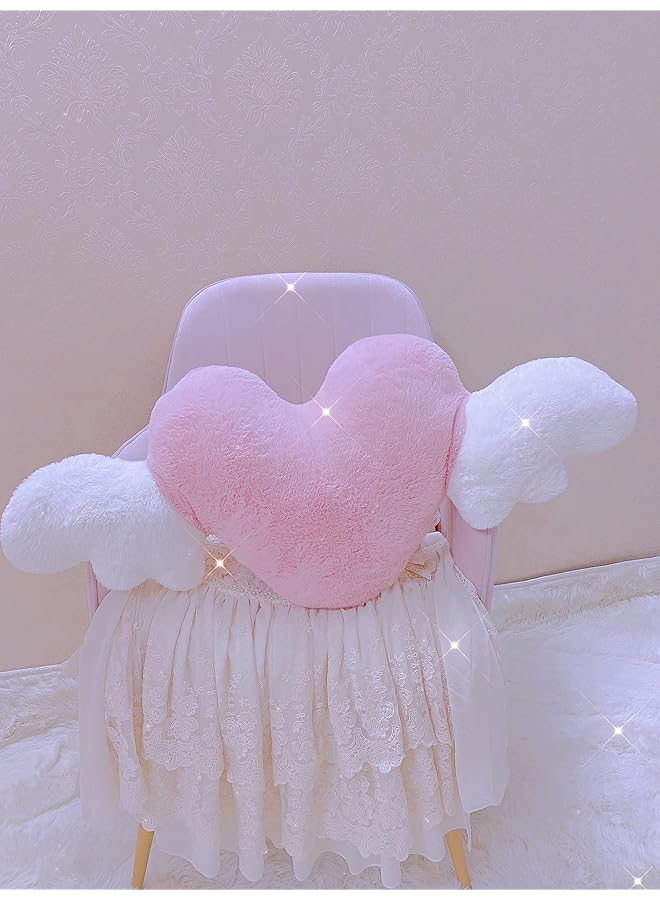 إيروريكس وسائد زخرفية على شكل قلب وردي، وسائد على شكل قلب لطيف، وسائد مخملية وردية اللون، وسائد زخرفية للبنات، وسائد زخرفية للأريكة، أو غرفة نوم للقراءة أو مشاهدة التلفزيون - Image 3