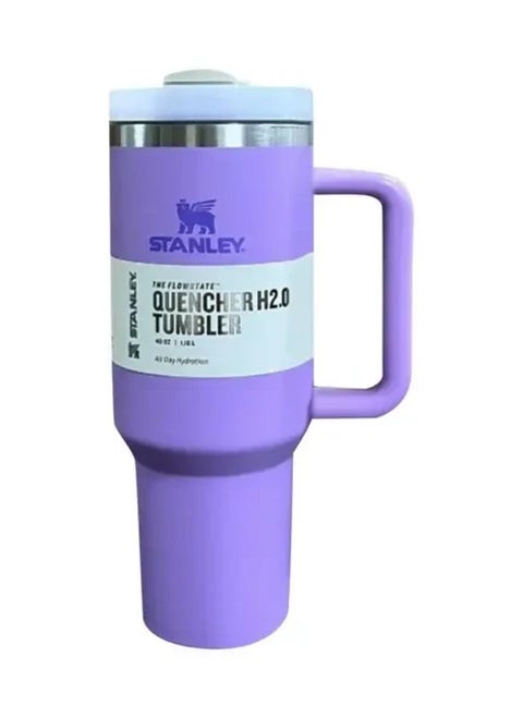 40 Oz Tumbler with Handle and Straw .–. Leak Resistant Flip Lid, Vacuum Insulated, Stainless Steel Portable Travel Mug –. Keeps Drinks Hot or Cold for Hours